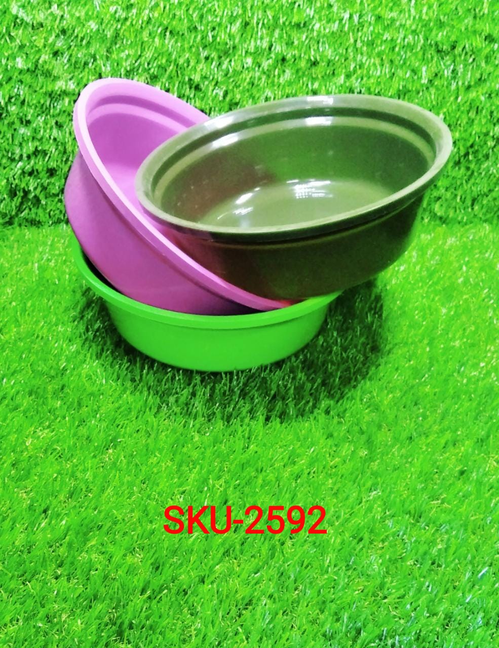 2592 Household Storage Plastic Round Bowl / Tub / Basket / Bucket set - Pack of 3 2592 Household Storage Plastic Round Bowl / Tub / Basket / Bucket set - Pack of 3
